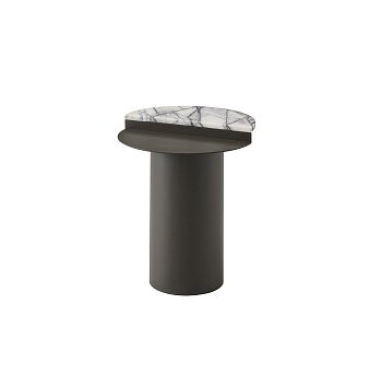 Приставной стол Мейвор круглый, столешница металл и мрамор Турция