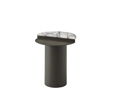 Приставной стол Мейвор круглый, столешница металл и мрамор Турция