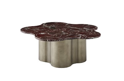 Журнальный стол Фаррелл фигурный, столешница из мрамора Италия 