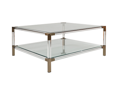 Журнальный стол Каста квадратный, стеклянная столешница