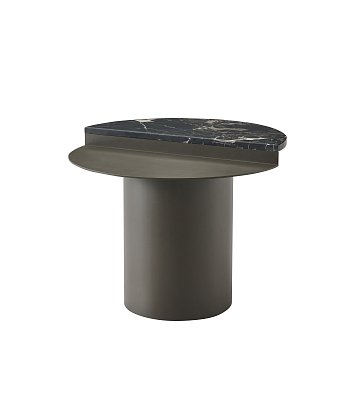 Приставной стол Мейвор круглый, столешница металл и мрамор Турция