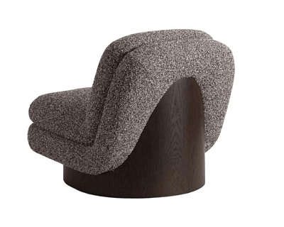 Кресло Брюг 102 см, фактурный жаккард шоколадный меланж