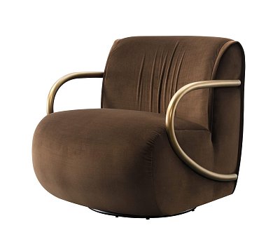 Вращающееся кресло Арио 85 см, темно-коричневый велюр