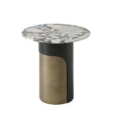 Приставной стол Нортон круглый, столешница из мрамора 