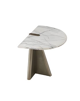 Приставной стол Мауро фигурный, столешница из мрамора Турция